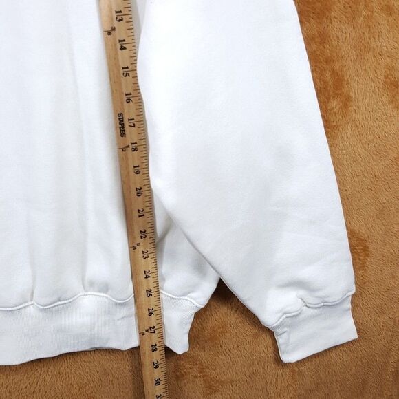 THE NORTH FACE Sweatshirt Mens Large White Dune 1/4 Pullover EVOLUTION Logo - Picture 7 of 8